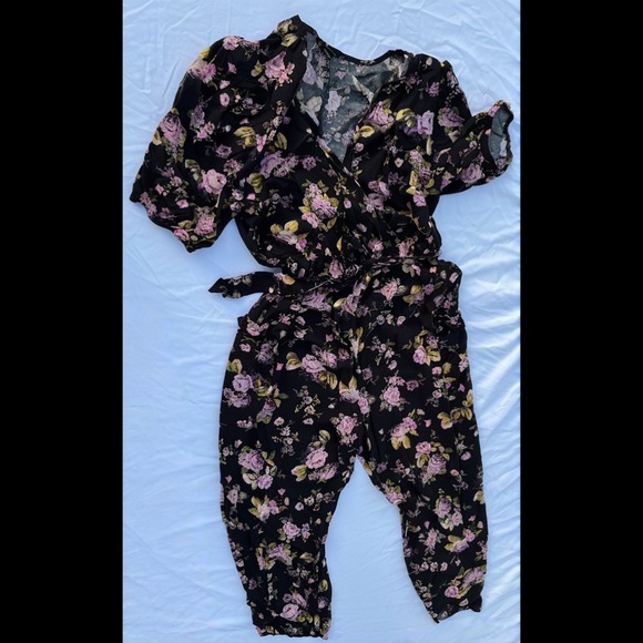 wild fable Pants - Floral Black Jumpsuit